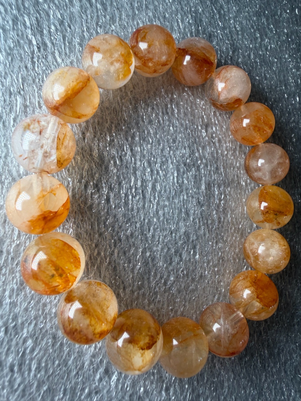 Stunning 11MM Golden Healer Hematoid Natural Crystal Bracelet